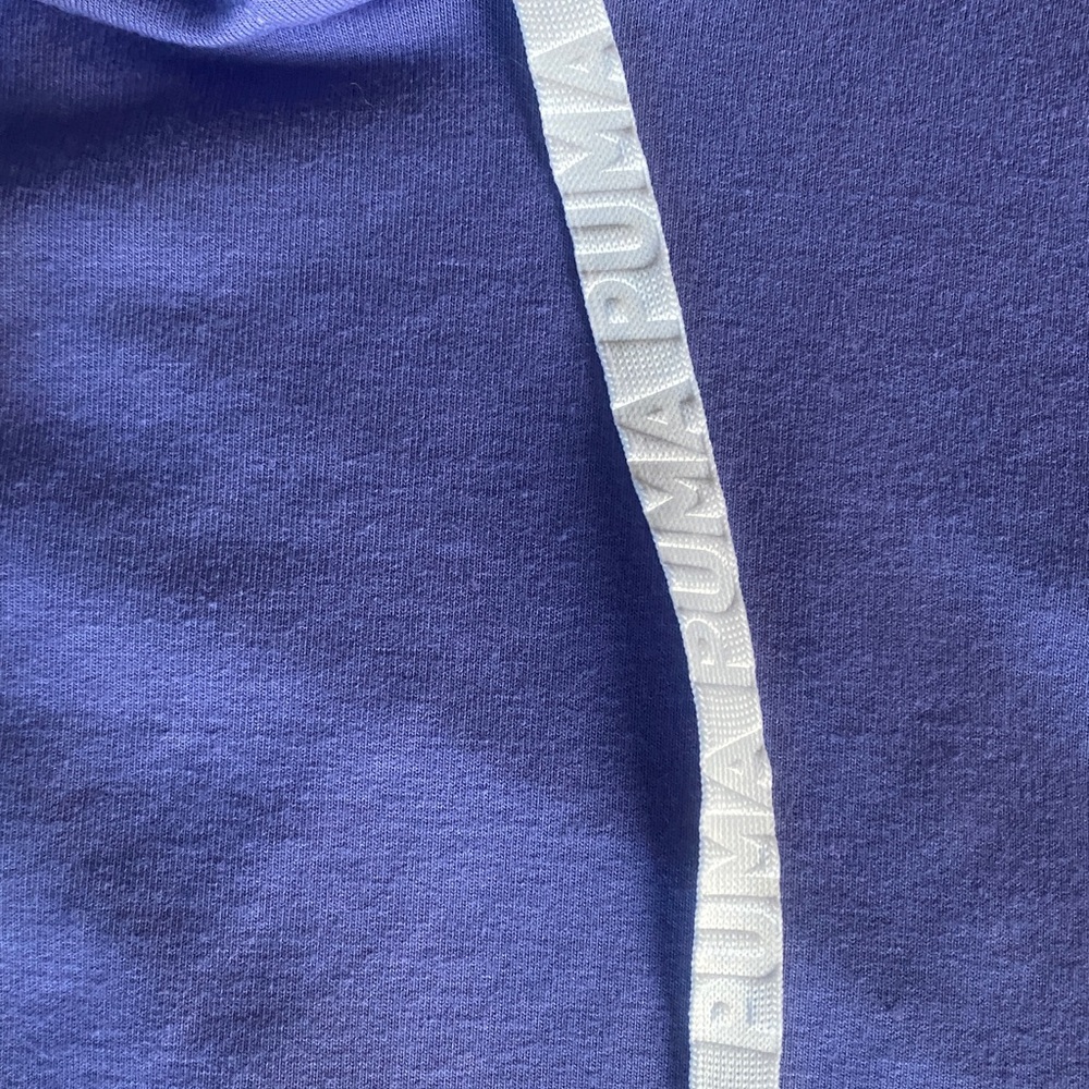 Puma Lightweight Cropped Pullover Hoodie with Logo, Purple, Medium - Picture 3 of 7